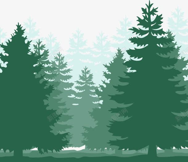 绿色森林剪影png免抠素材_88icon https://88icon.com png图片 png图片素材 免费png 免费png素材 树木 树林 森林 植物 绿树