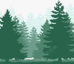 树木免费矢量素材绿色森林剪影高清图片