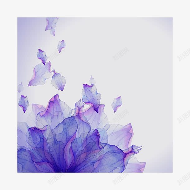 蓝色花瓣背景png免抠素材_88icon https://88icon.com 创意设计 奇幻蓝色花瓣 白色背景 背景图案 艺术作品 高清图片