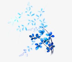 青花瓷花朵图案素材