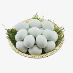 乡下绿壳鸡蛋竹筛里的绿壳鸡蛋高清图片