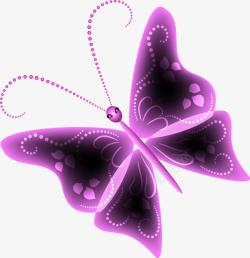 线描蝴蝶笔刷紫色美丽梦幻蝴蝶矢量图高清图片