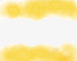 淡黄色水彩晕染边框素材
