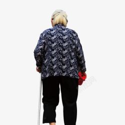 母亲背影老奶奶孤独的背影高清图片