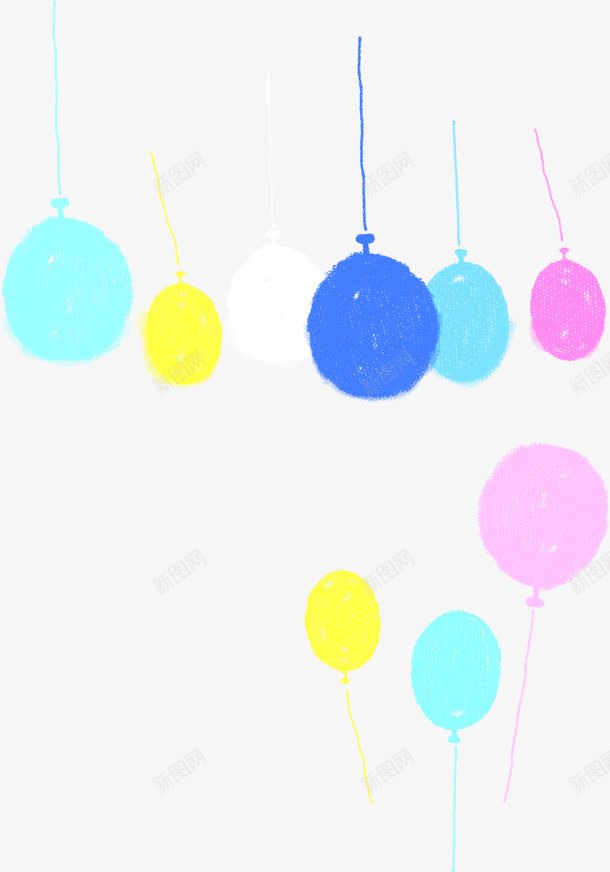 手绘彩色漫画漂浮气球png免抠素材_88icon https://88icon.com 彩色 气球 漂浮 漫画