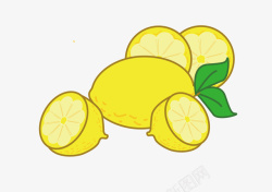 清凉夏日卡通柠檬水果插画矢量图素材