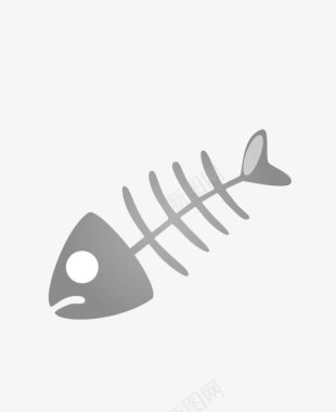浅灰色鱼骨头图标图标