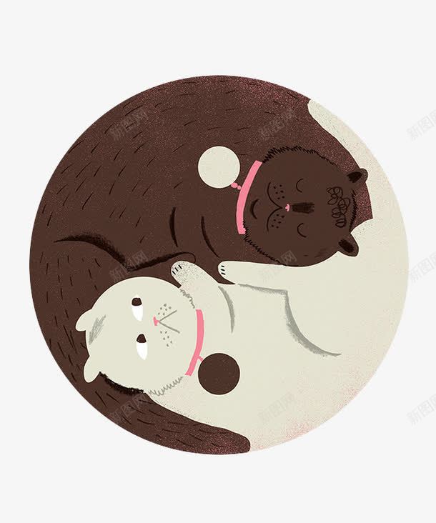 扁平化猫咪太极png免抠素材_88icon https://88icon.com H5页面素材 创意卡通元素 卡通 太极图案 扁平化 扁平素材 手绘 猫咪 电商卡通 网页设计卡通