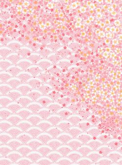 粉红樱花鱼鳞花纹素材