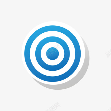 蓝色蓝色圆环目标靶心元素矢量图图标图标