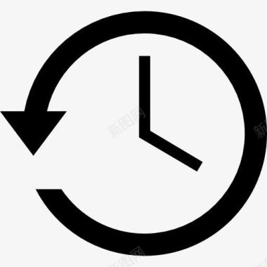 旋转箭头逆时针旋转箭头周围的时钟图标图标