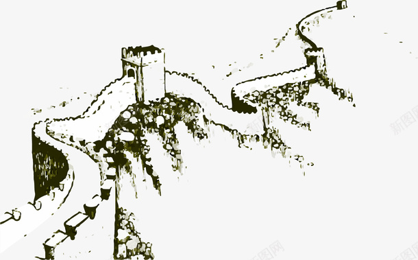 中国长城手绘线条矢量图ai免抠素材_88icon https://88icon.com 万里长城 中国长城 党庆 党建主题装饰 手绘建筑 矢量图 箭扣 长城 长城卡通 长城手绘 黑白长城