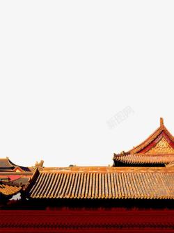 北京凤凰岭景点金色琉璃瓦故宫顶高清图片