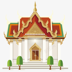 可爱小树泰国建筑手绘高清图片