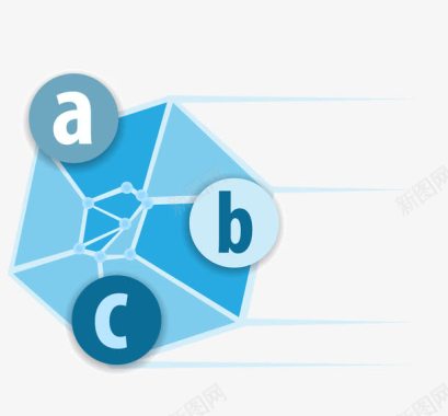 蓝色气泡元素立方体信息图标元素图标