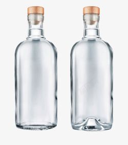 两瓶透明酒瓶卡通瓶子素材