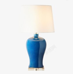 古典蓝色陶瓷台灯素材