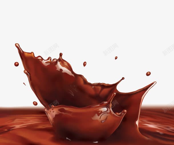 褐色巧克力png免抠素材_88icon https://88icon.com 咖啡 喷溅 巧克力剪影 巧克力汁 手绘图片 手绘美食素材 牛奶滴 食物