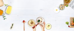 俯拍早餐健康营养美食俯视海报banner高清图片