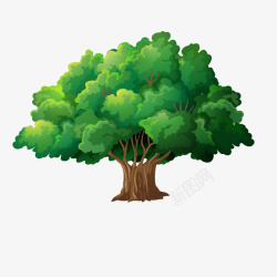 保护大自然卡通绿色的大树矢量图高清图片