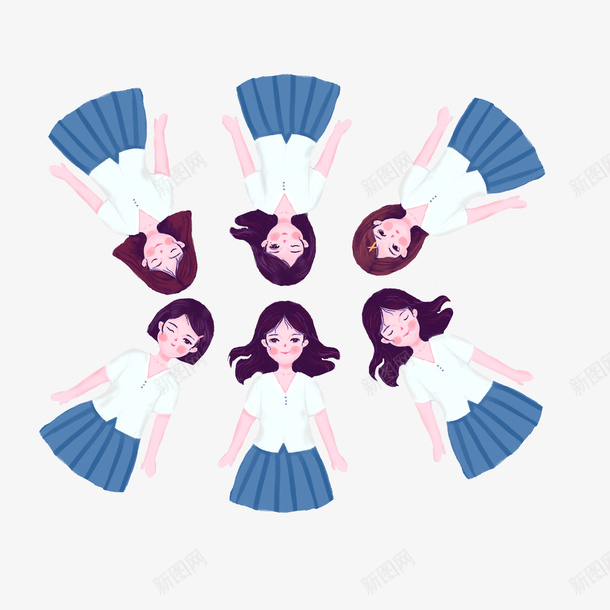 手绘卡通女孩毕业照元素png免抠素材_88icon https://88icon.com 动画 卡通 女孩 手绘 毕业照 躺在地上拍照的学生