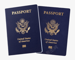 允许通行蓝色封面金色字体的美国护照本实高清图片