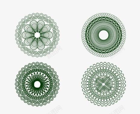 花纹盘子钞票装饰元素图标图标