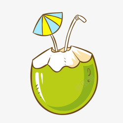 椰子汁卡通手绘椰子汁矢量图高清图片