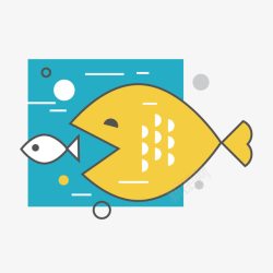 食物链矢量图彩色大鱼吃小鱼元素高清图片