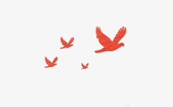 红色折纸鸟飞翔的和平鸽高清图片