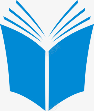 蓝色书籍封面卡通蓝色翻开的书籍图图标图标