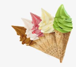 彩色多肉冰淇淋多彩甜筒冰淇淋高清图片