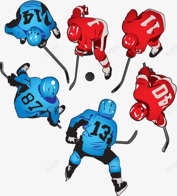 冰球比赛png免抠素材_88icon https://88icon.com 卡通 数字 红色 蓝色