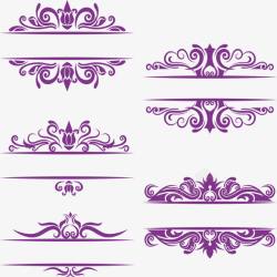 创意合成效果紫色的花纹边框素材