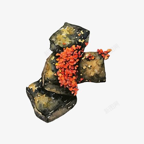 臭豆腐手绘画片png免抠素材_88icon https://88icon.com 中国小吃 小吃 手绘美食 美味 臭豆腐 豆腐 黑色