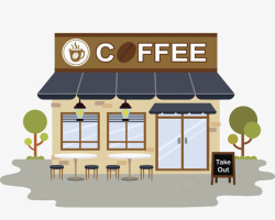 咖啡促销卡通创意咖啡店图高清图片