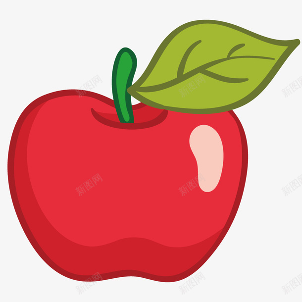 红红的苹果矢量图ai免抠素材_88icon https://88icon.com 手绘 插画 水果 苹果 食物 矢量图