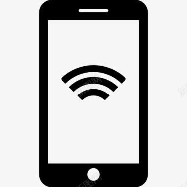 连接互联网智能手机和无线互联网图标图标