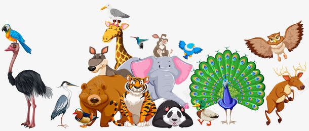 卡通动物园png免抠素材_88icon https://88icon.com AE zoo 儿童插画 动物合影 动物园 卡通 手绘 水彩 百科全书插画 矢量文件