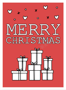 欧式圣诞节字体贺卡手绘背景矢量图海报