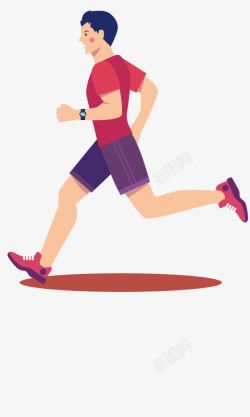 卡通男人卡通人物插图奔跑跑马拉松的男人高清图片