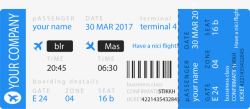 一票蓝色飞机票高清图片