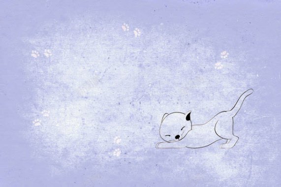 可爱卡通小猫与纸张背景背景