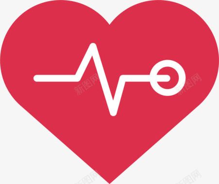 心跳检测红色爱心公益图标图标