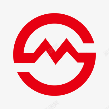 公交地铁标识红色上海地铁logo标识矢量图图标图标
