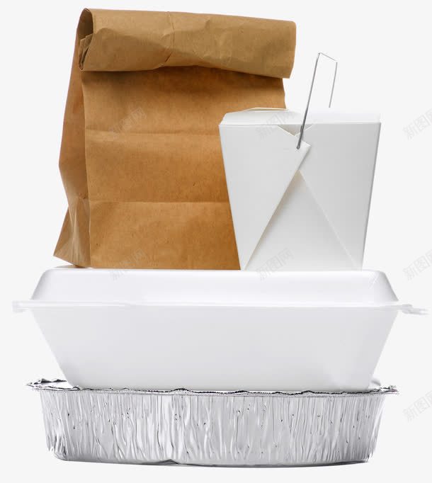 外卖食物包装盒png免抠素材_88icon https://88icon.com 一次性餐具 吸油纸袋 外卖食品 纸盒 饭盒