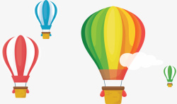 空中热气球空中彩虹色热气球矢量图高清图片