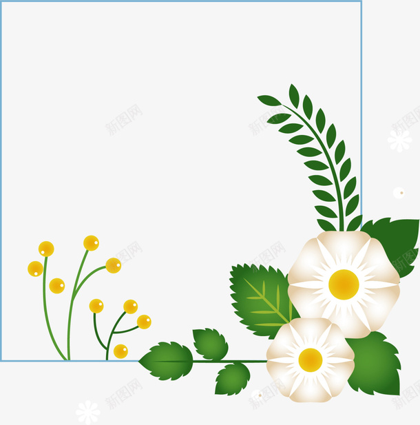 春季美丽花朵框架png免抠素材_88icon https://88icon.com 春天 春季 春日 自然 花朵 边框纹理 鲜花 黄色花朵