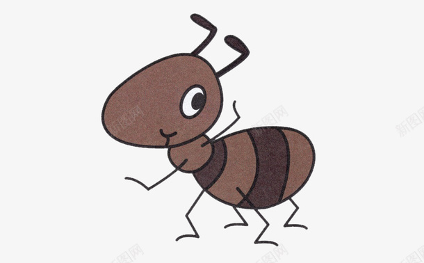 卡通手绘动物小蚂蚁png免抠素材_88icon https://88icon.com 卡通 咖啡色 小动物 小孩子画画 手绘 蚂蚁