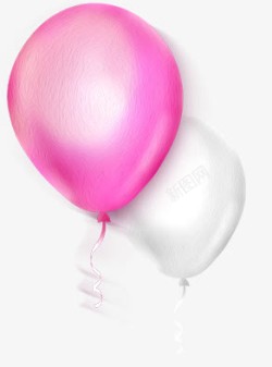 卡通涂鸦粉色气球漂浮效果素材
